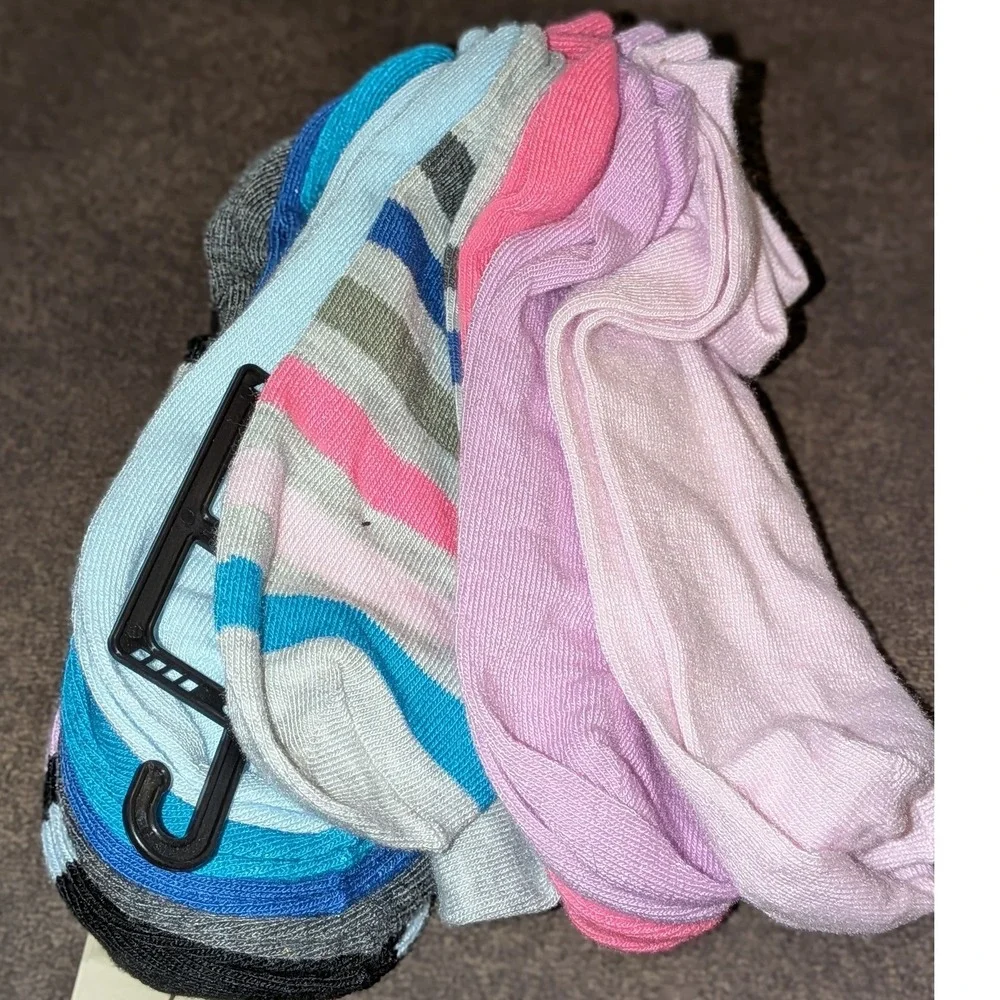 No Boundaries Womens Low Cut Socks 10 Pair Pack Multicolor Shoe Size 4-10